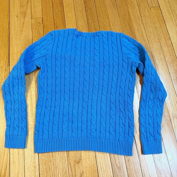 Lauren Ralph Lauren Womens Cable Knit Sweater Size L Preppy Old Money Cotton EUC - Picture 10 of 11